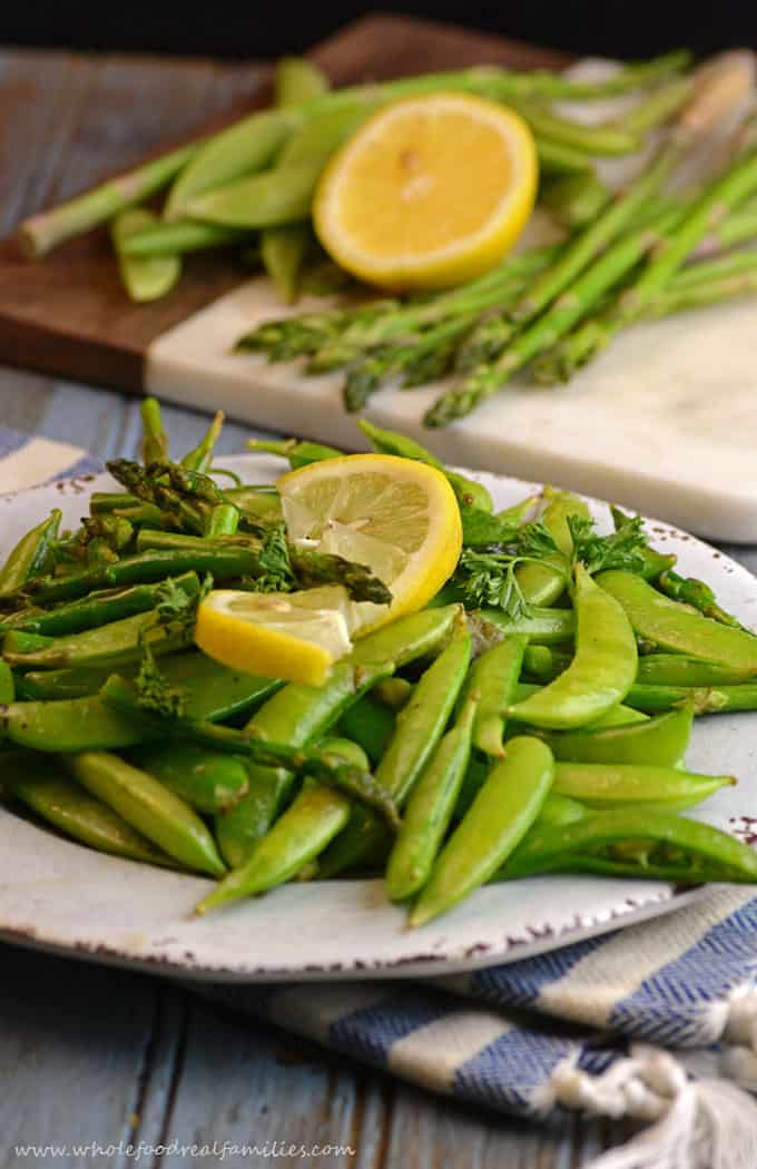 Sauteed Sugar Snap Peas and Asparagus