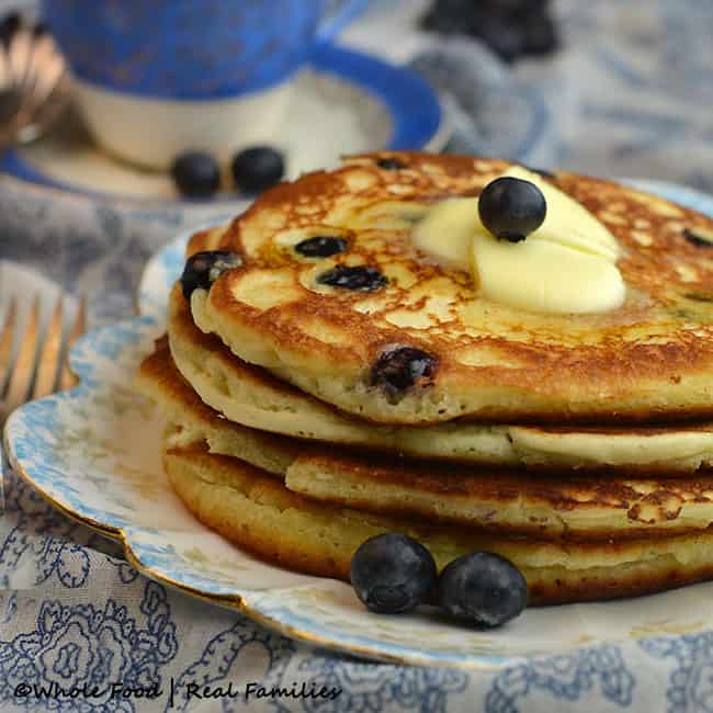 Blueberry Ricotta Pancakes with Lemon