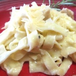 Rosemary Alfredo with Roasted Chicken Thighs