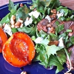 Tenderloin Salad and Carmelized Peaches Champagne Vinaigrette