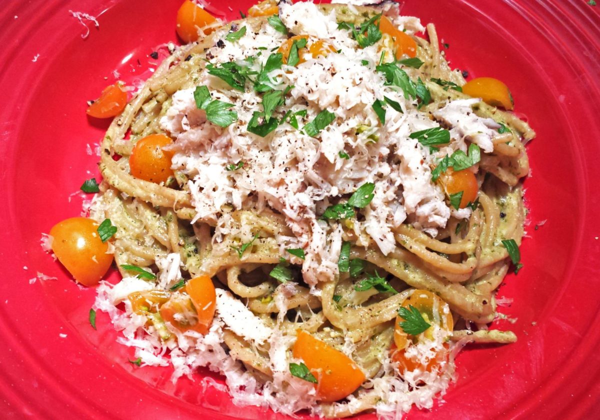 Crab and Pesto Cream Pasta