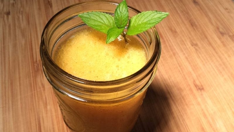 Peach Banana Bourbon Slushie