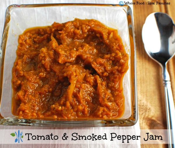 Tomato and Smoked Pepper Jam. A clean eating, whole food recipe. No processed ingredients.