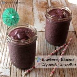 Blueberry Banana (Spinach) Smoothie. A clean eating, whole food recipe. No processed ingredients.