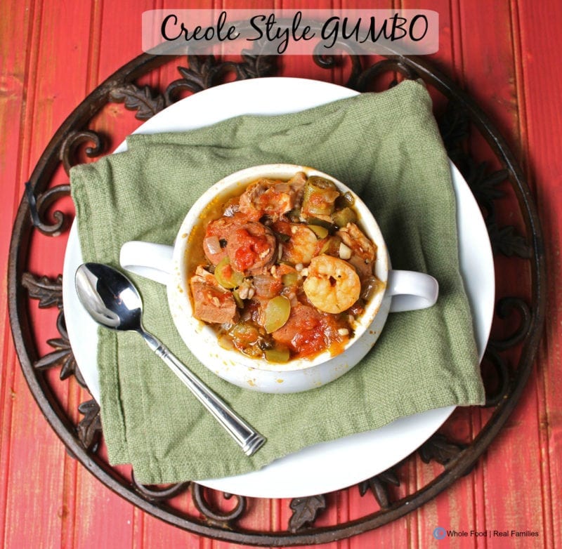 Creole Style Gumbo. A clean eating, whole food recipe with all the taste of Louisiana. No refined ingredients.