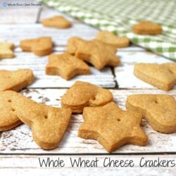 Whole Wheat Cheese Crackers. A clean eating, whole food recipe. No refined ingredients.
