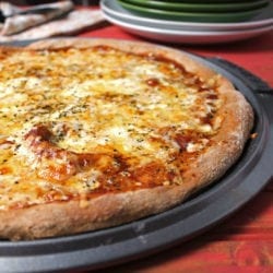 Three Cheese Pizza with Whole Wheat Crust. A clean eating, whole food recipe. No refined ingredients.