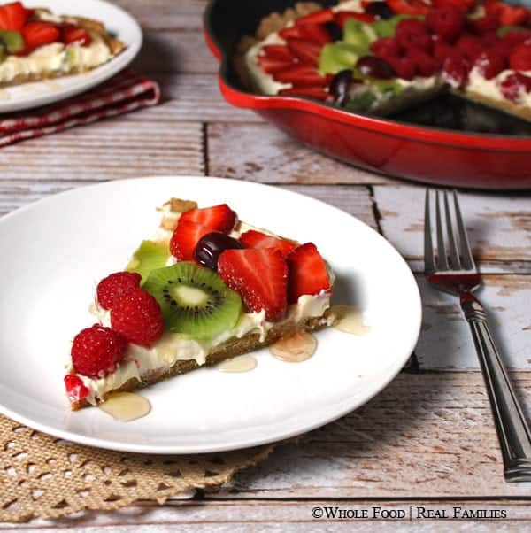 Fresh Fruit Pizza on a Whole Wheat Crust. A clean eating, whole food recipe. No refined ingredients.