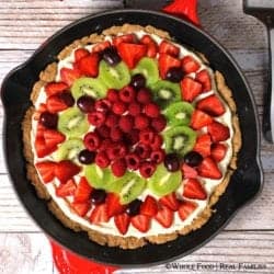 Fresh Fruit Pizza on a Whole Wheat Crust. A clean eating, whole food recipe. No refined ingredients.