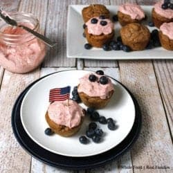 Strawberry Rhubarb Muffins with Strawberry Buttercream