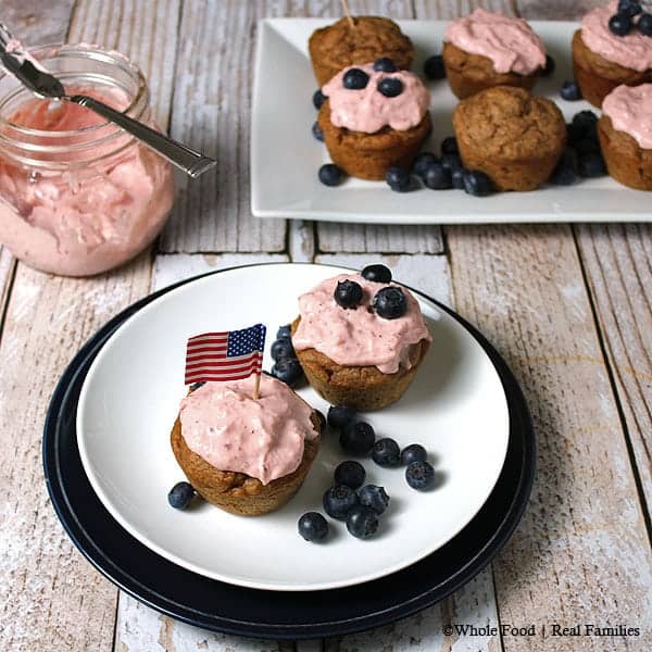 Strawberry Rhubarb Muffins with Strawberry Buttercream