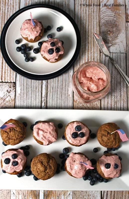 Strawberry Rhubarb Muffins with Strawberry Buttercream