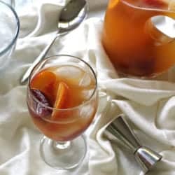 Ginger Peach Sangria with Plums