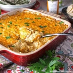 Buffalo Chicken Dip is a perfect recipe for your tailgating party! Delicious served as an appetizer or snack with crackers, chips or crusty bread! #SundaySupper
