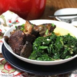 Beef Short Ribs with Polenta and Sauteed Greens