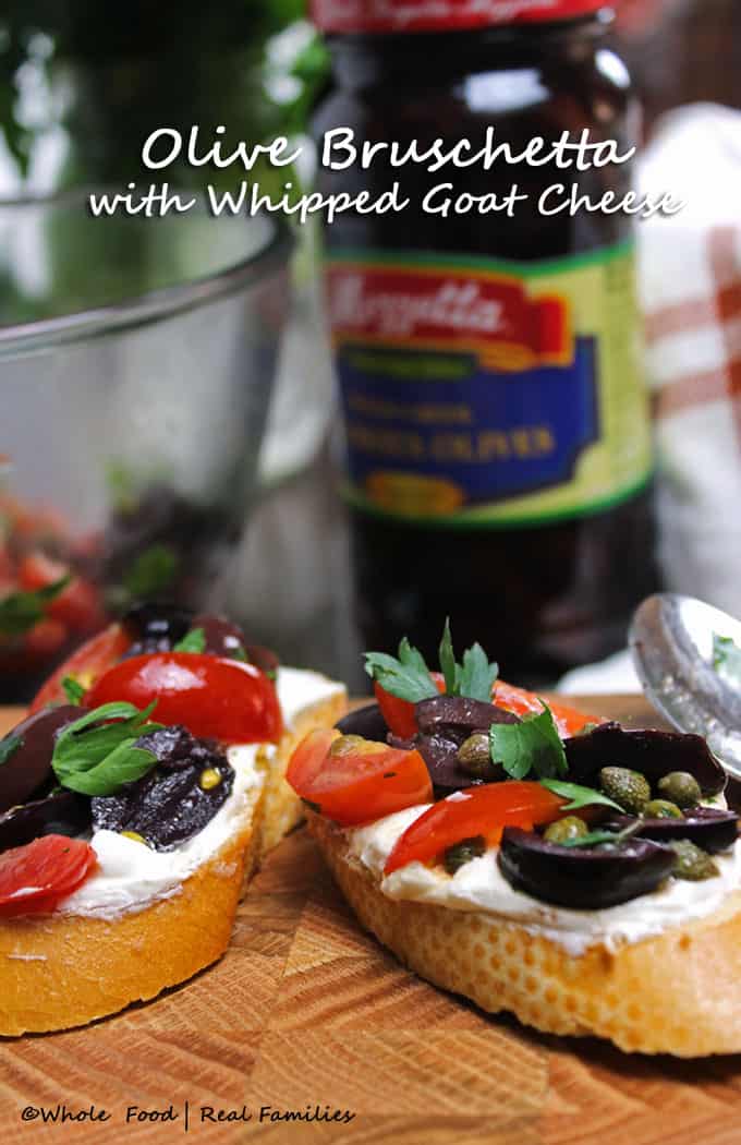 Olive Bruschetta with Whipped Goat Cheese