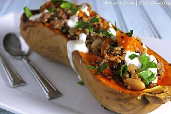 Sausage Quinoa Stuffed Butternut Squash