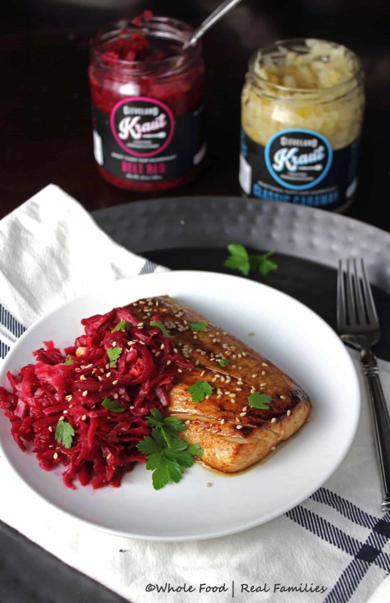 Asian Mahi Mahi with Beet Red Kraut by Whole Food | Real Families with Cleveland Kraut @clevelandkraut