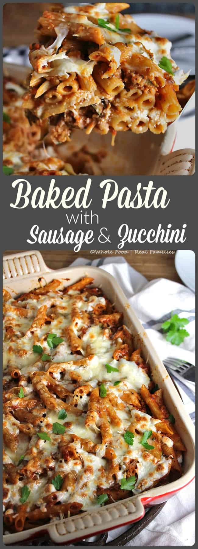 Baked Pasta with Sausage and Zucchini 