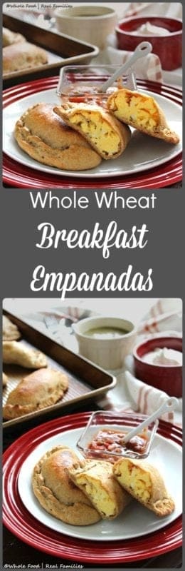 Whole Wheat Breakfast Empanadas from Whole Food | Real Families are a great make-ahead meal for busy mornings or perfect slow food for weekend breakfast. Get the recipe at www.wholefoodrealfamilies.com.