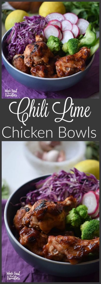 Chili Lime Chicken Bowls are ultra flavorful with lots of fresh veggies to fuel your tastebuds and your health! This recipe is also super fast from stove to table for a perfect weeknight dinner. Make some extras for lunch during the week! They heat up great!