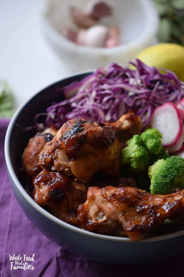 Chili Lime Chicken Bowls are ultra flavorful with lots of fresh veggies to fuel your tastebuds and your health! This recipe is also super fast from stove to table for a perfect weeknight dinner. Make some extras for lunch during the week! They heat up great!