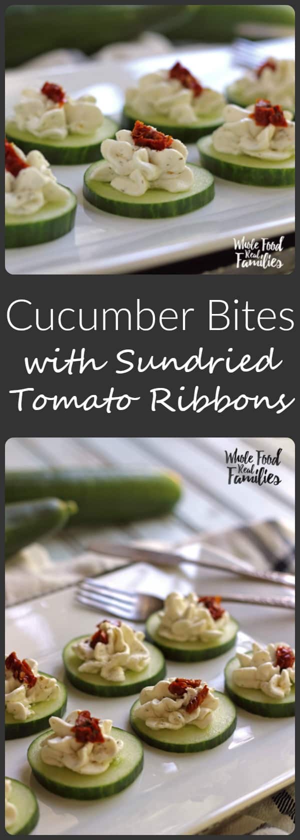 Cucumber Bites with Sundried Tomato Ribbons