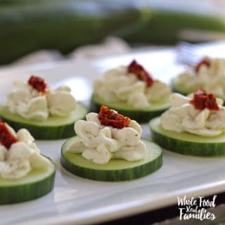 Cucumber Bites with Sundried Tomato Ribbons