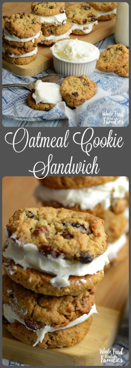 Flashback to your childhood with a Homemade Oatmeal Cookie Sandwich - without the plastic wrapper. Make these with your kids for a fun kitchen date. 