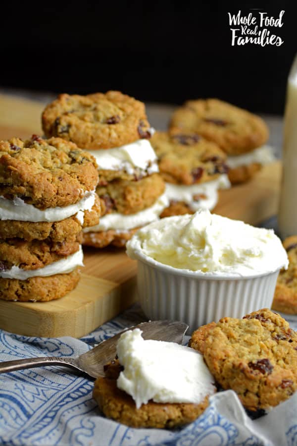 Flashback to your childhood with a Homemade Oatmeal Cookie Sandwich - without the plastic wrapper. Make these with your kids for a fun kitchen date. 