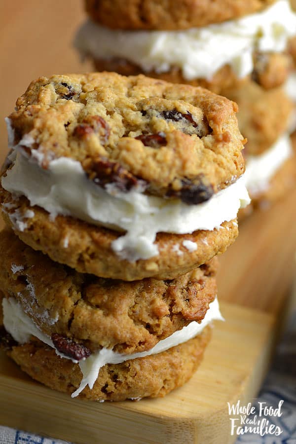 Flashback to your childhood with a Homemade Oatmeal Cookie Sandwich - without the plastic wrapper. Make these with your kids for a fun kitchen date. 