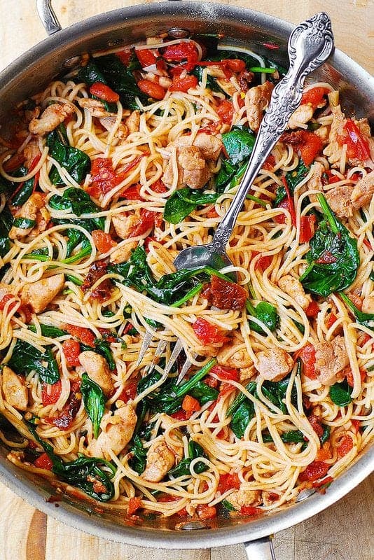 Tomato Spinach Chicken Spaghetti - Julia's Album
