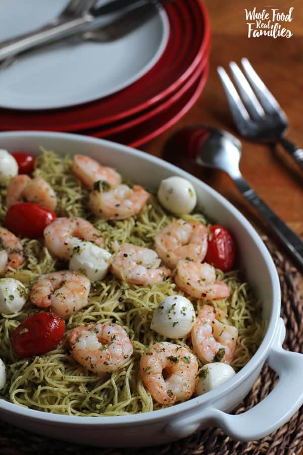 Easy Shrimp Pasta Caprese