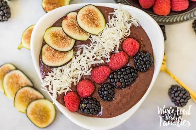 Homemade Acai Smoothie Bowl with fresh fruit