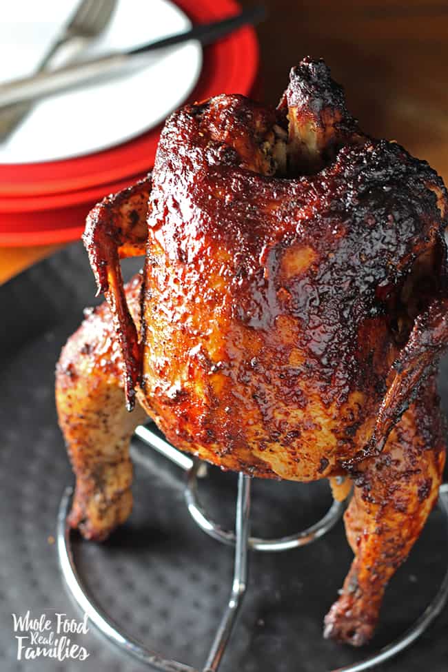 BBQ Beer Can Chicken on the Smoker or Grill