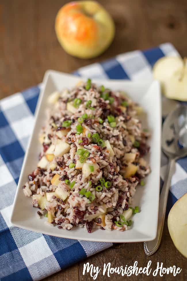 Apple Cranberry Rice Pilaf is a perfect dinner side and packs easily for a work or school lunch.