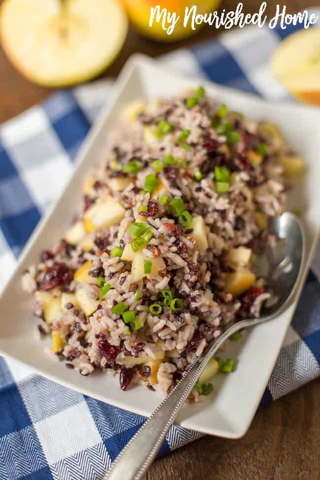 Apple Cranberry Rice Pilaf is perfect with chicken, fish or pork. 