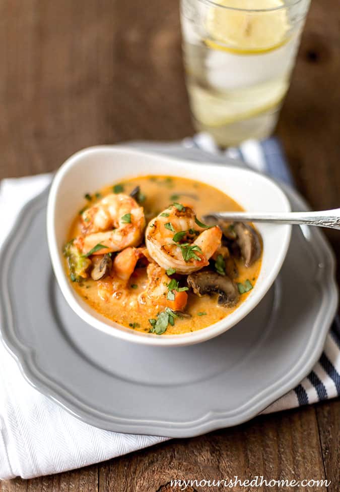 This Shrimp and Vegetable Coconut Curry Soup is one of our favorite coconut curry recipes!