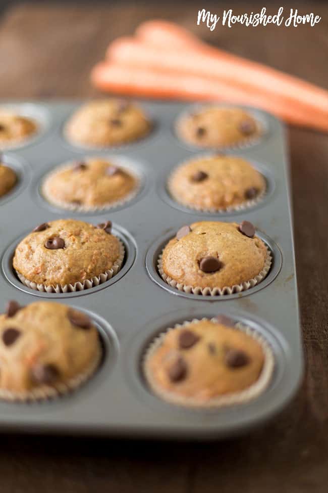 Healthy Carrot Cake Chocoalte Chip Muffins