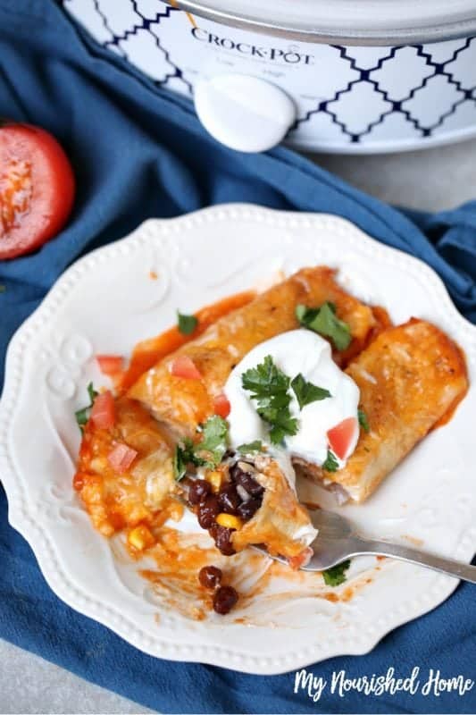 Slow Cooker Black Bean Enchiladas My Nourished Home