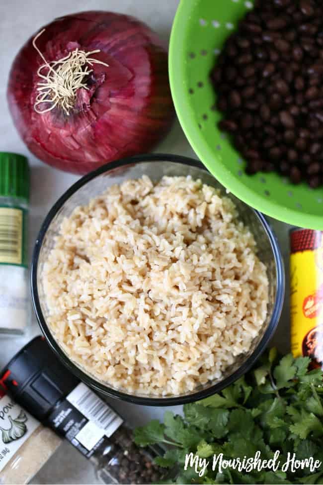 Ingredients for slow cooker vegetarian enchiladas