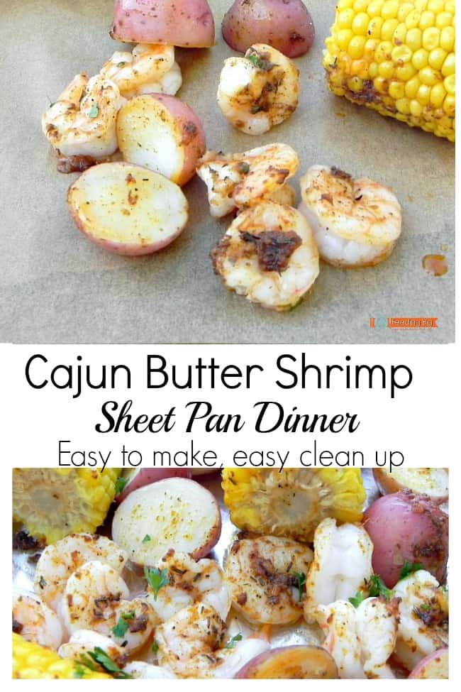 Cajun Butter Shrimp, a sheet pan dinner