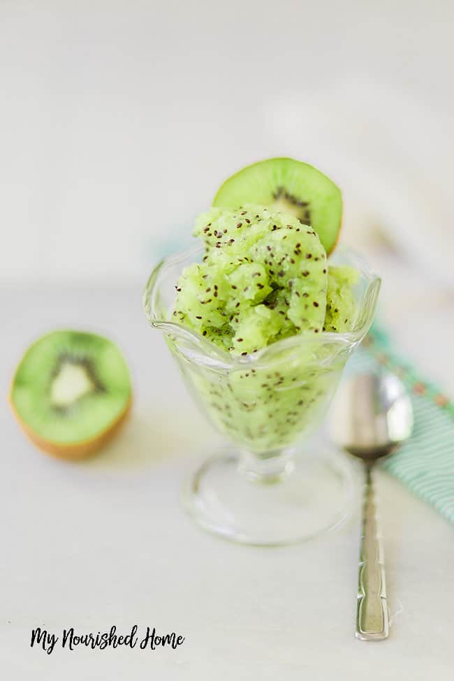 Delicious, healthy kiwi sorbet!