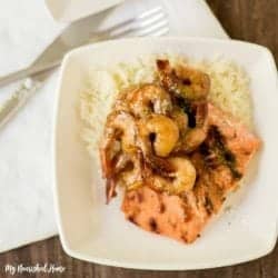 Quick and Easy Dinner for 2 - Salmon and Shrimp