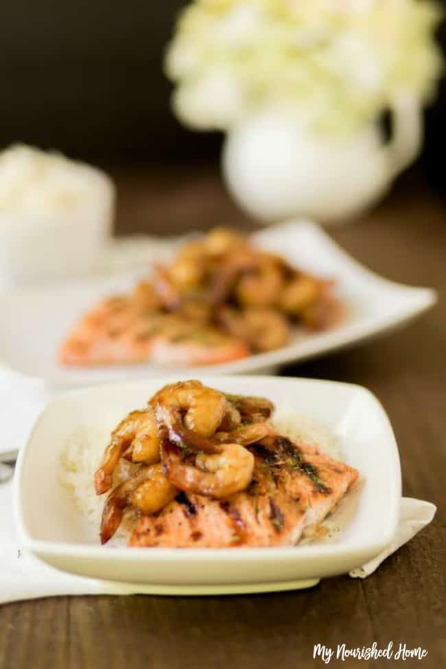 Quick Grilled Salmon and Shrimp, an easy dinner 