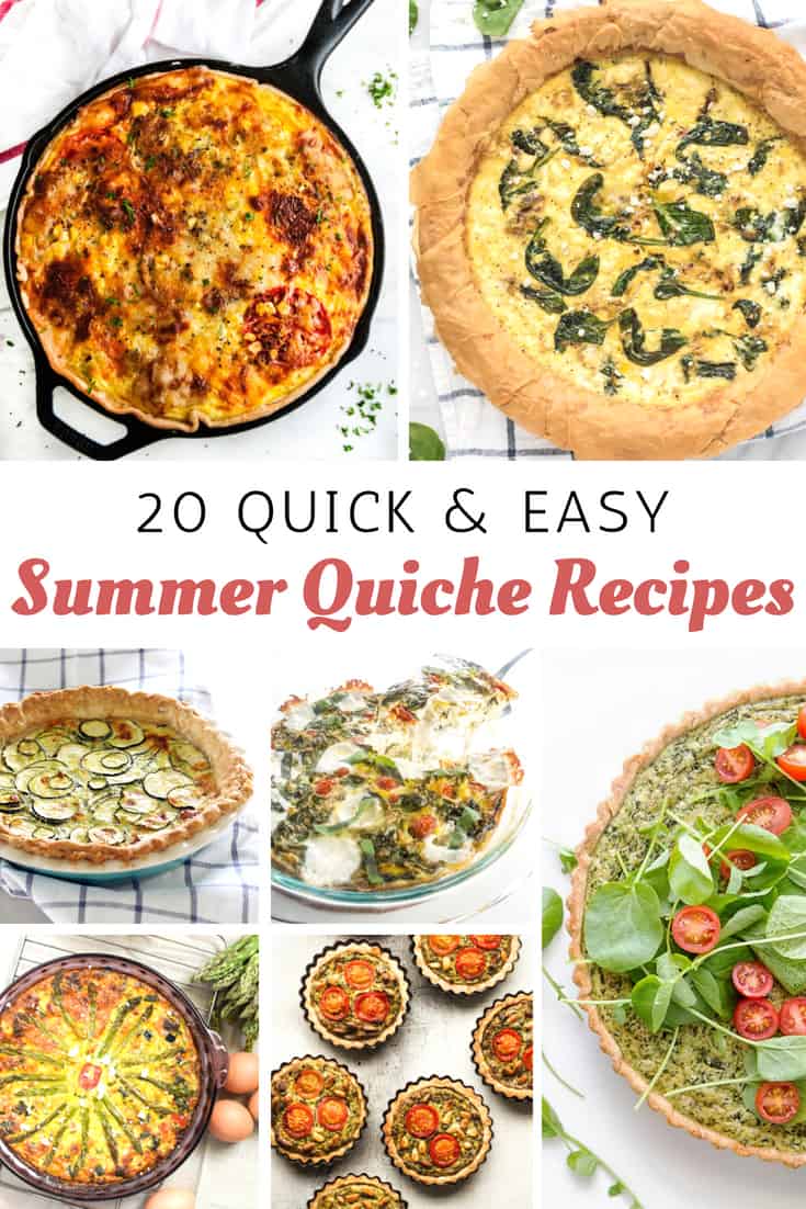 Summer quiche recipes for breakfast, lunch and dinner.