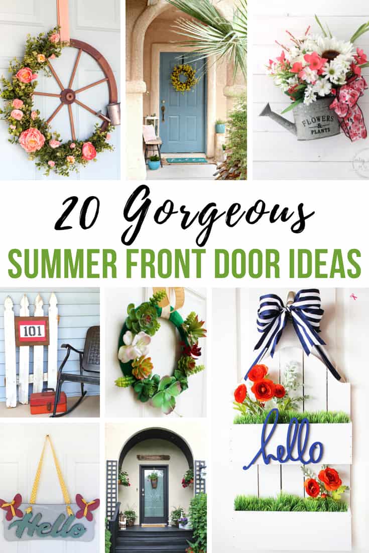 20 Gorgeous Summer Front Door Ideas You Can DIY - IWishIWasCrafty.com