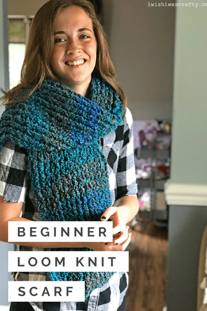 A perfect pattern to learn loom knitting with this beautiful scarf