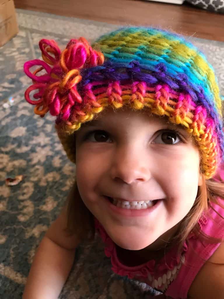 Loom knit this cute hat