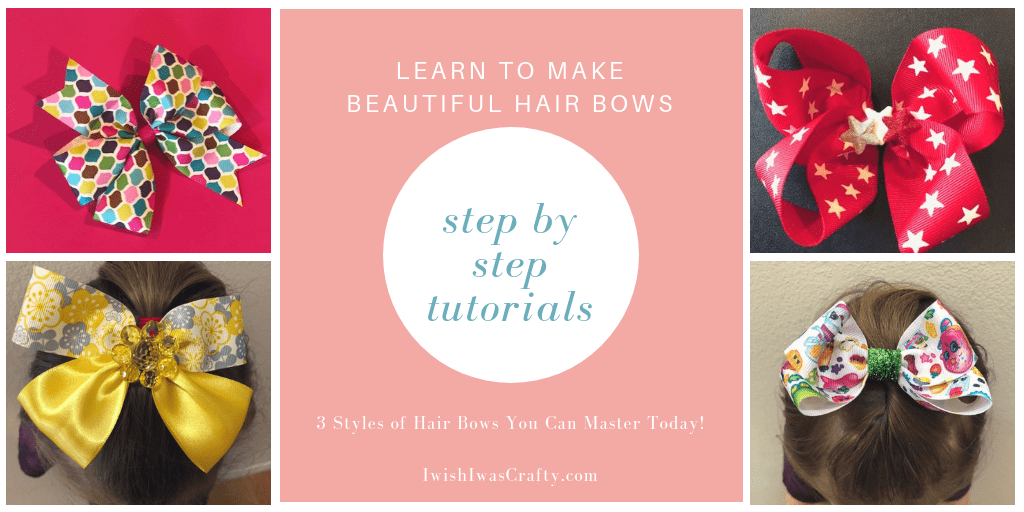 Steo by Step Tutorials for 3 different styles of hair bows you can master today